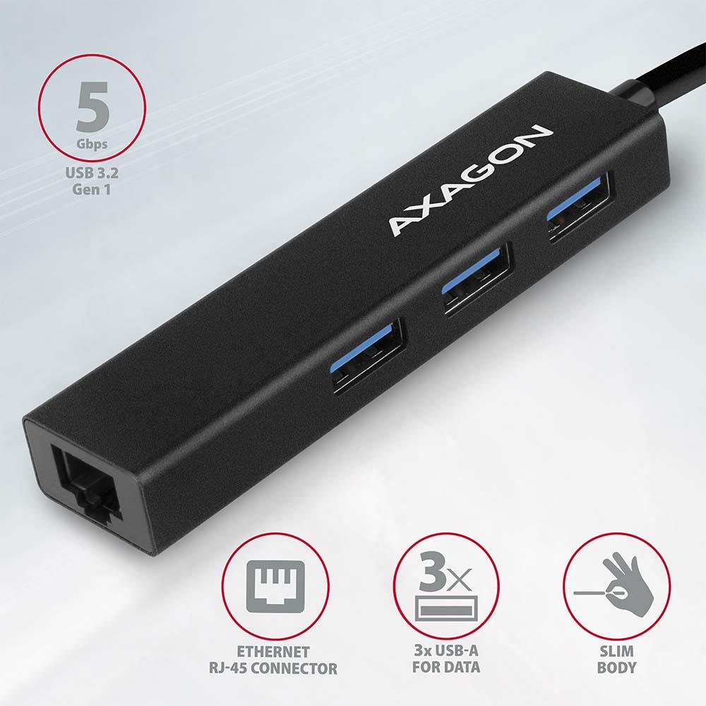 I/O HUB USB3.2 3PORT GLAN/0.2M HMA-GL3A AXAGON - Image 7