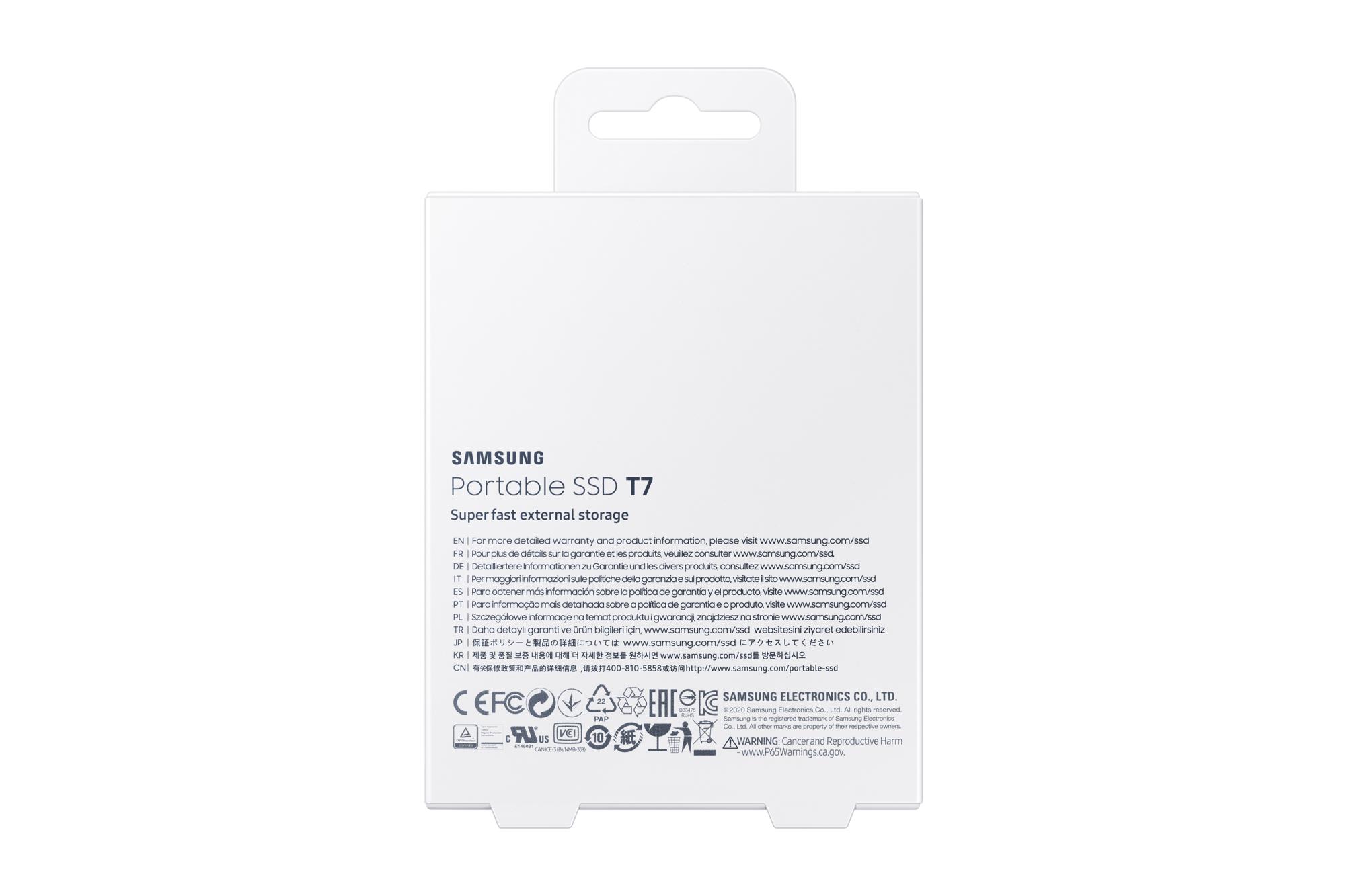 External SSD SAMSUNG T7 2TB USB 3.2 Write speed 1000 MBytes/sec Read speed 1050 MBytes/sec MU-PC2T0T/WW - Image 16