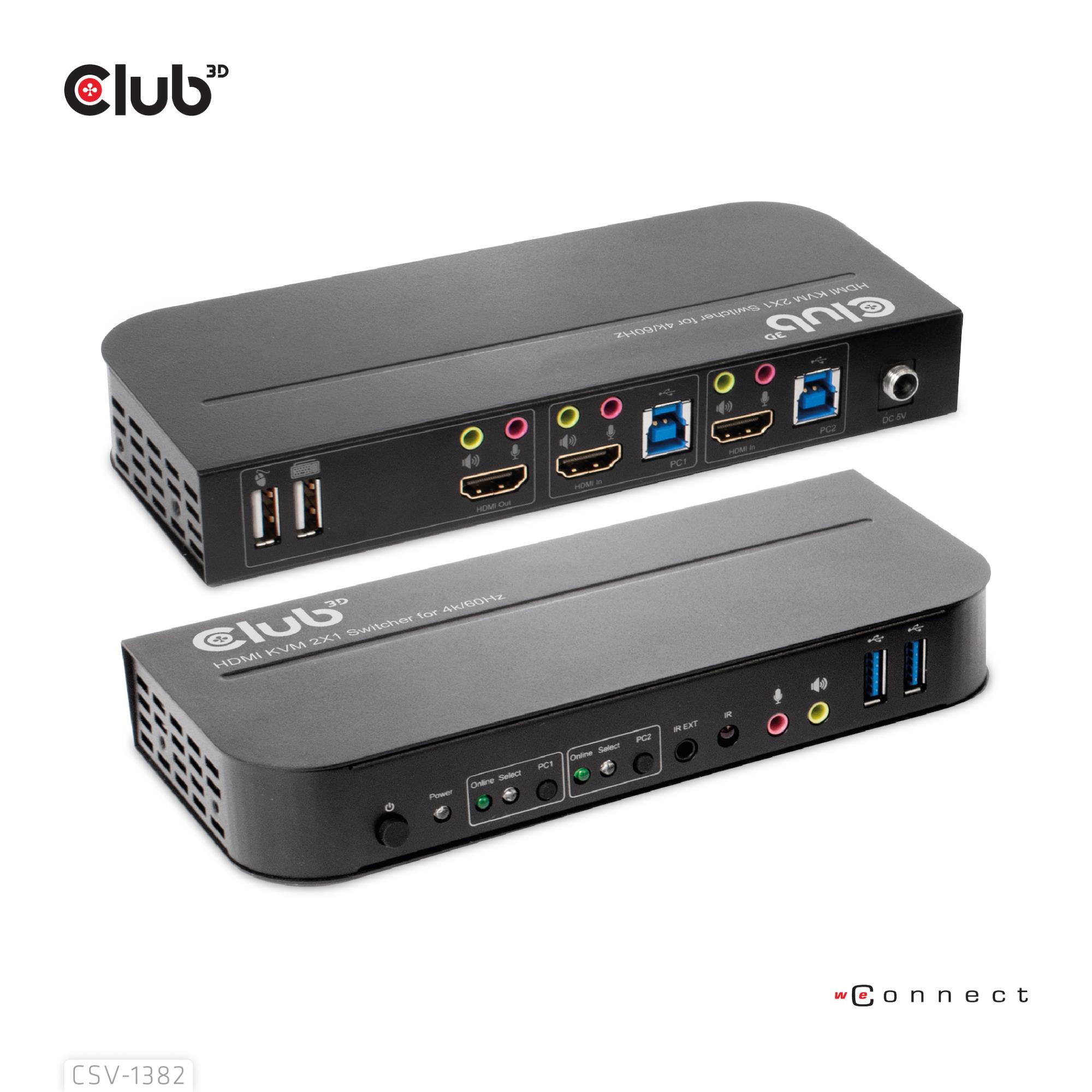 VIDEO SWITCH KVM HDMI 2PORT/CSV-1382 CLUB3D - Image 2