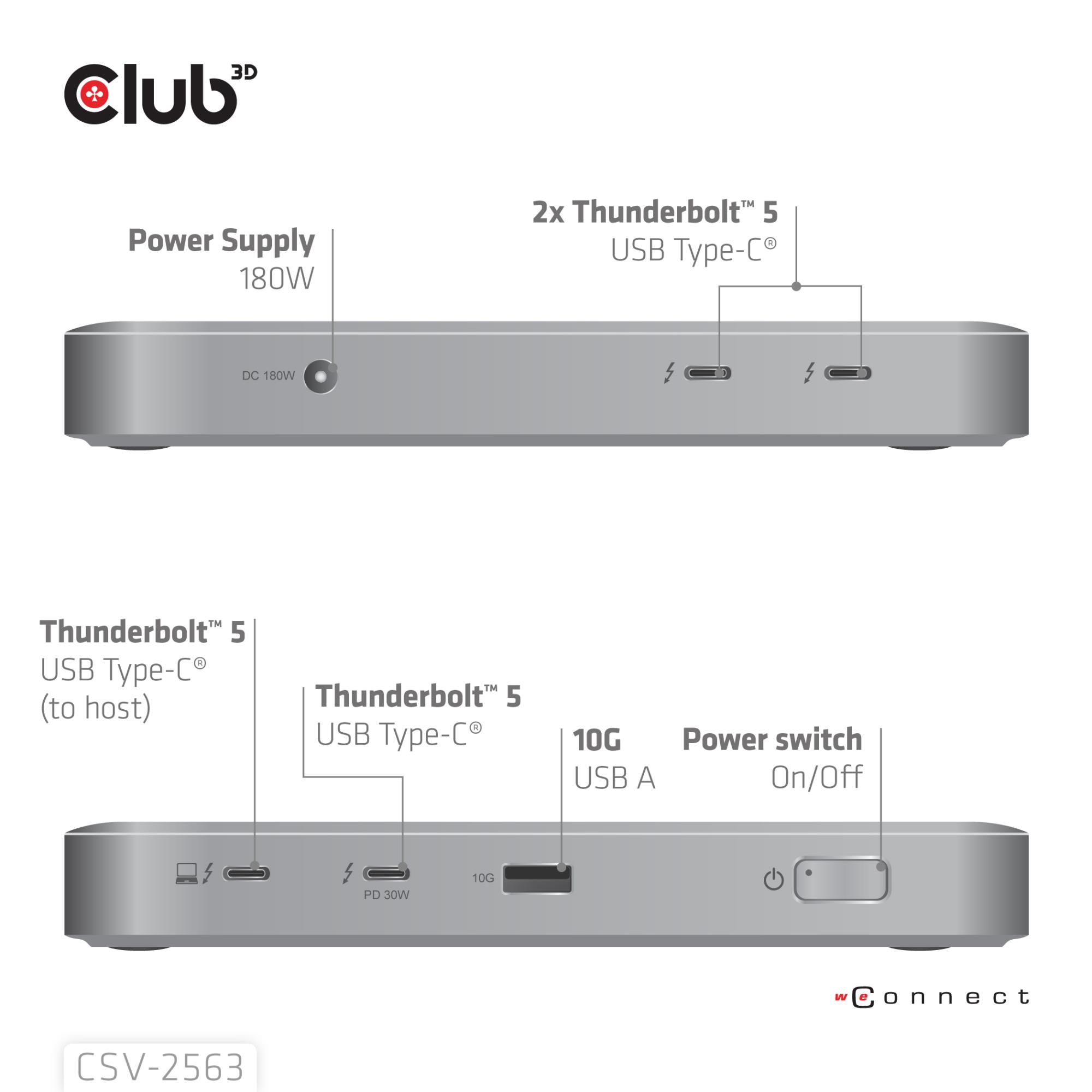 I/O HUB THUNDERBOLT 5IN1/180W CSV-2563 CLUB3D - Image 10