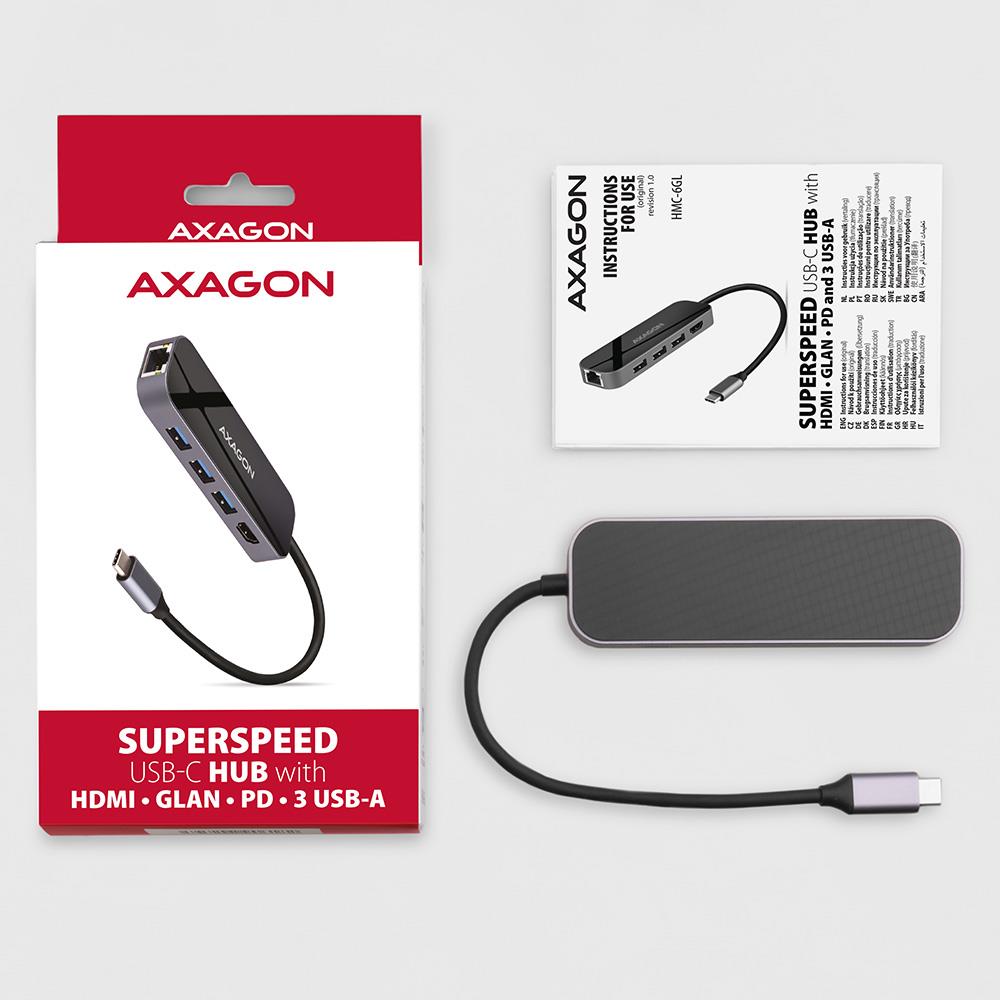 I/O HUB USB-C 6IN1/0.2M HMC-6GL AXAGON - Image 9