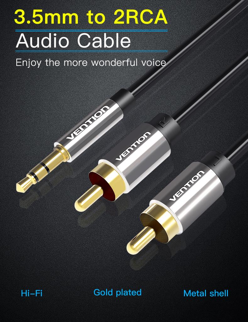 CABLE AUDIO 3.5MM TO 2XRCA/1.5M BCFBG VENTION - Image 3