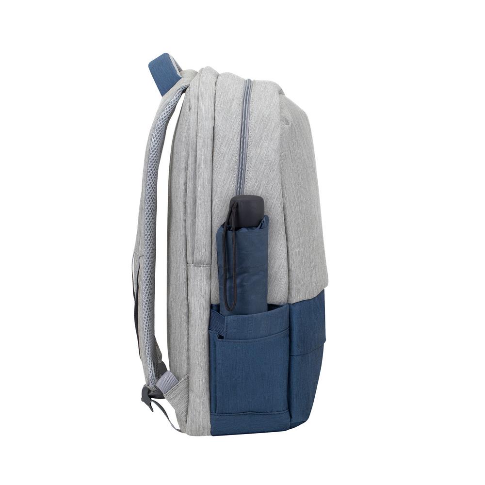 NB BACKPACK ANTI-THEFT 17.3"/7567 GREY/DARK BLUE RIVACASE - Image 12