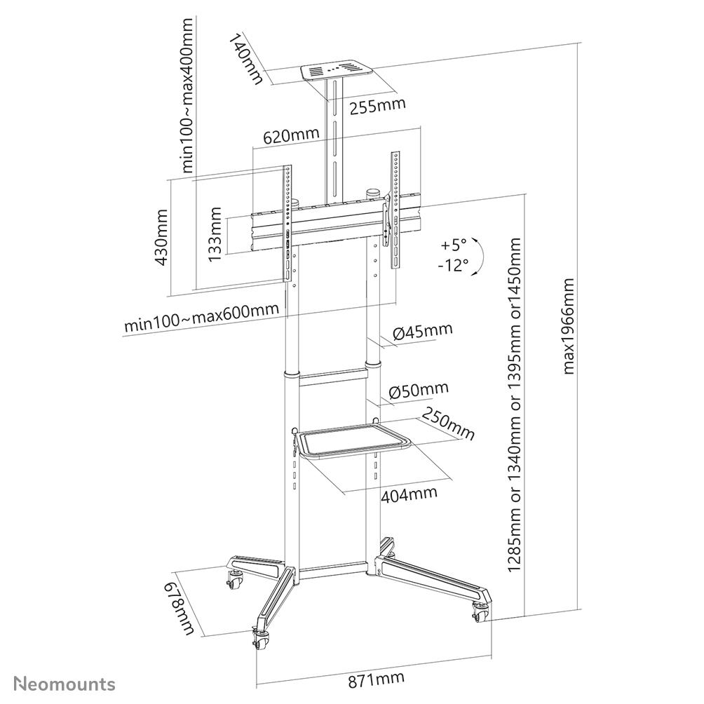 TV SET ACC FLOOR STAND 37-70"/FL50-550BL1 NEOMOUNTS - Image 22