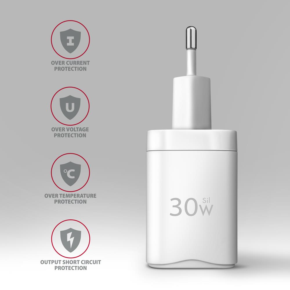 MOBILE CHARGER WALL USB 30W/2PORT WHITE ACU-PQ30W AXAGON - Image 8