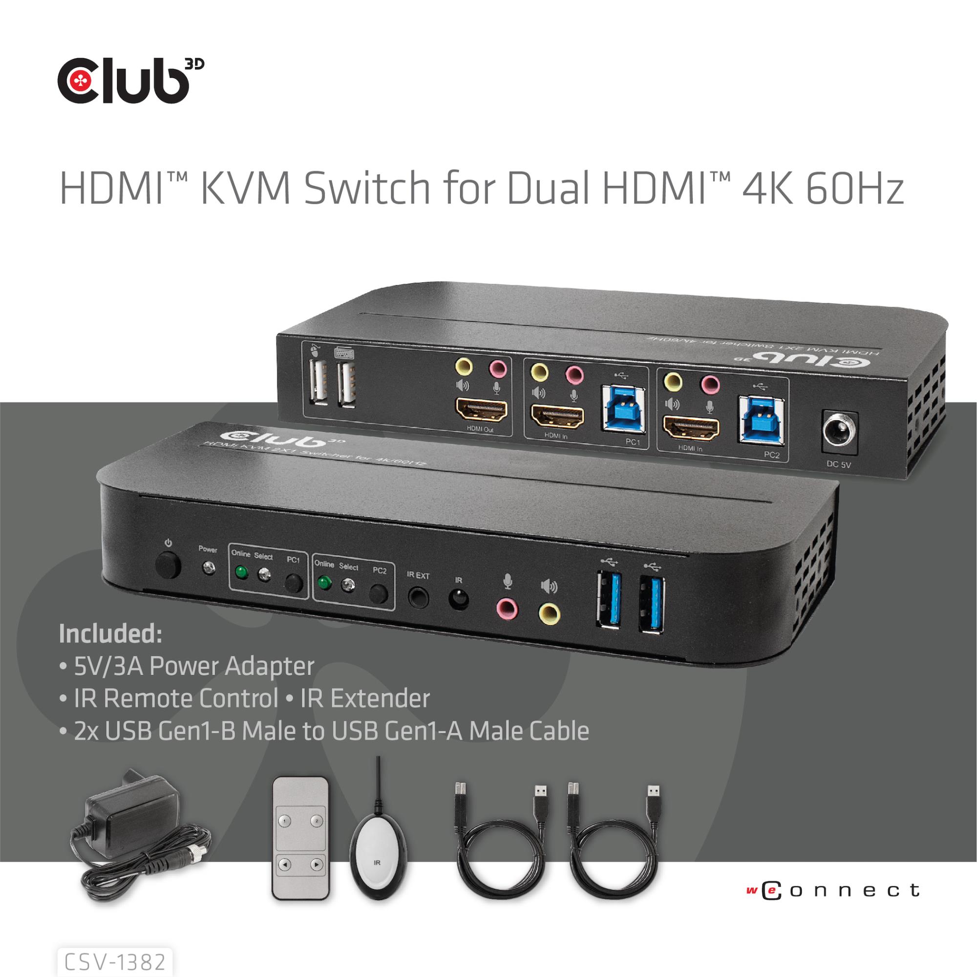 VIDEO SWITCH KVM HDMI 2PORT/CSV-1382 CLUB3D - Image 7