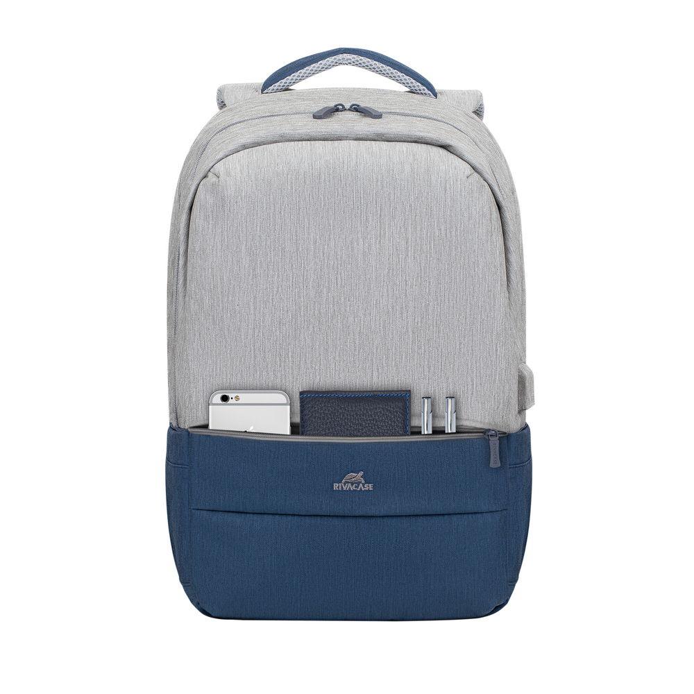 NB BACKPACK ANTI-THEFT 17.3"/7567 GREY/DARK BLUE RIVACASE - Image 22