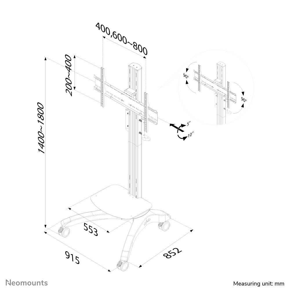 TV SET ACC FLOOR STAND SILVER/32-65" PLASMA-M2000 NEOMOUNTS - Image 4