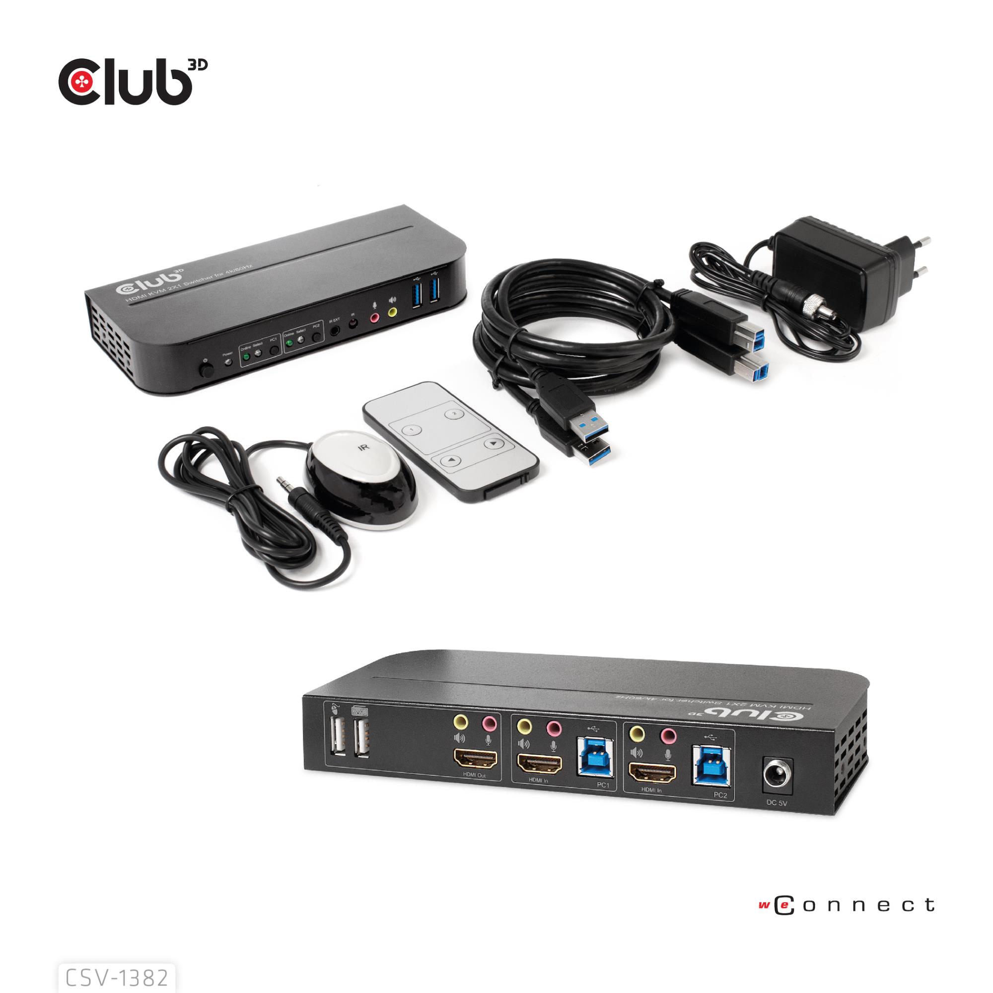VIDEO SWITCH KVM HDMI 2PORT/CSV-1382 CLUB3D - Image 5