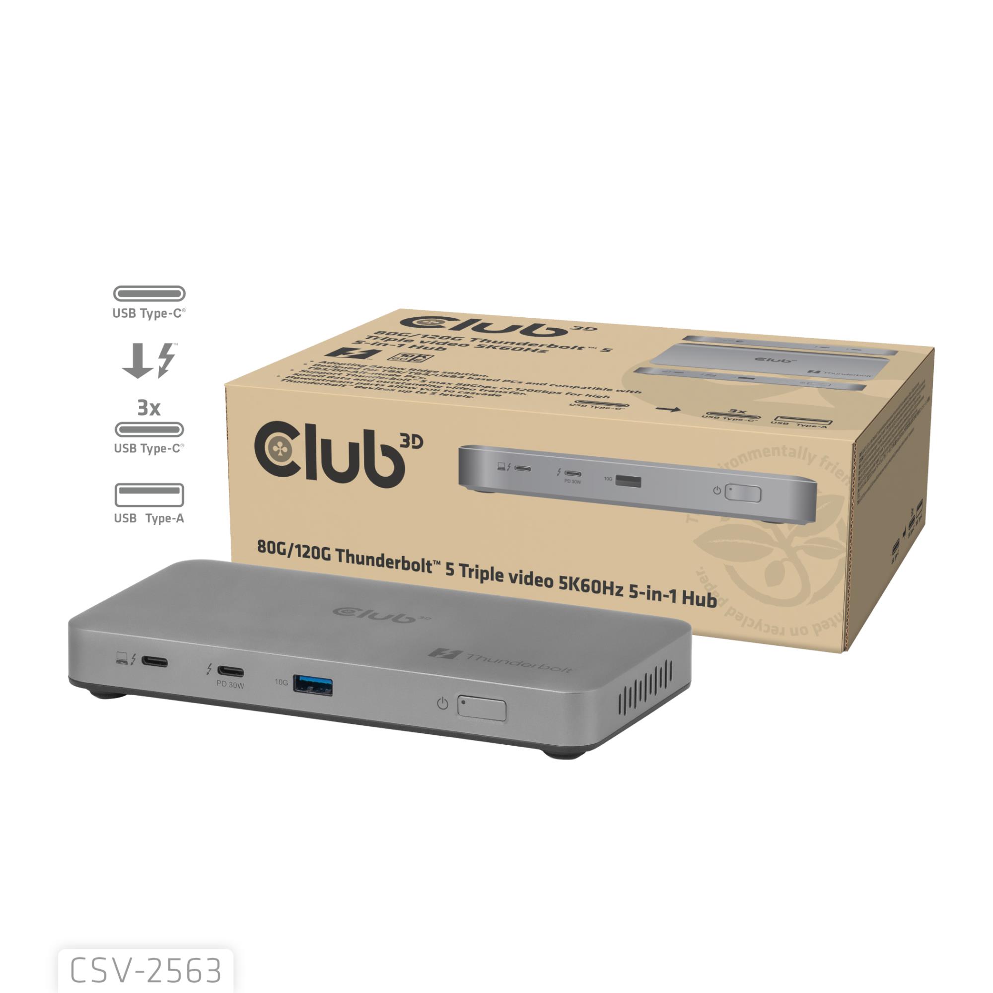 I/O HUB THUNDERBOLT 5IN1/180W CSV-2563 CLUB3D - Image 5