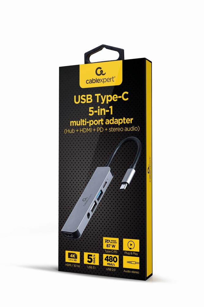 I/O ADAPTER USB-C TO HDMI/USB3/5IN1 A-CM-COMBO5-02 GEMBIRD - Image 5