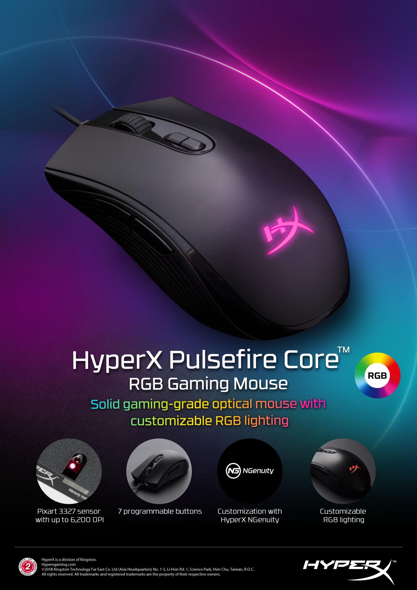 MOUSE USB OPTICAL PULSEFIRE/CORE HX-MC004B HYPERX - Image 34