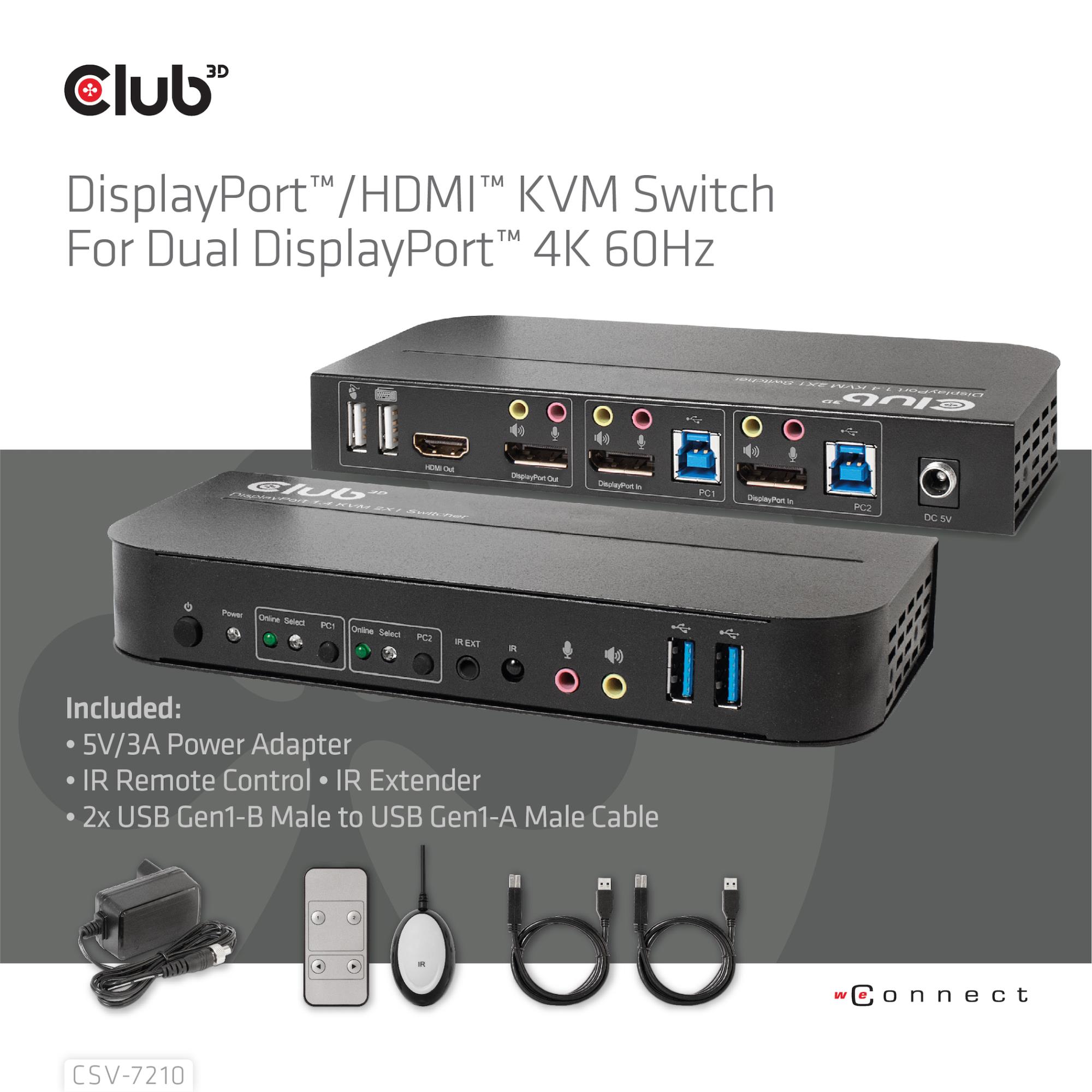 VIDEO SWITCH KVM DP/HDMI/CSV-7210 CLUB3D - Image 8