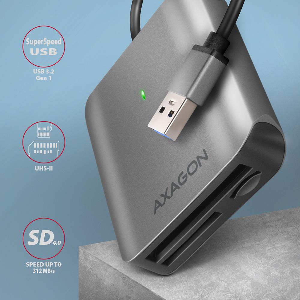 MEMORY READER USB3.2 3-SLOT/SD/MICROSD/CF CRE-S3 AXAGON - Image 7