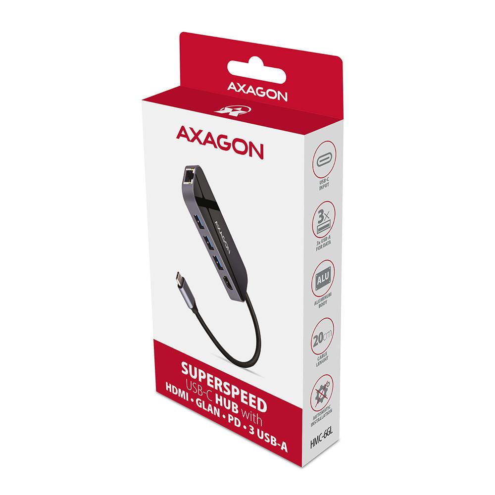 I/O HUB USB-C 6IN1/0.2M HMC-6GL AXAGON - Image 10