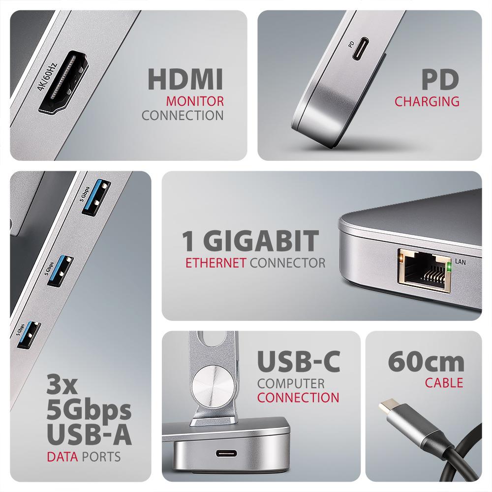 NB ACC STAND 10-16" + I/O HUB/7IN1 HMC-STND AXAGON - Image 9