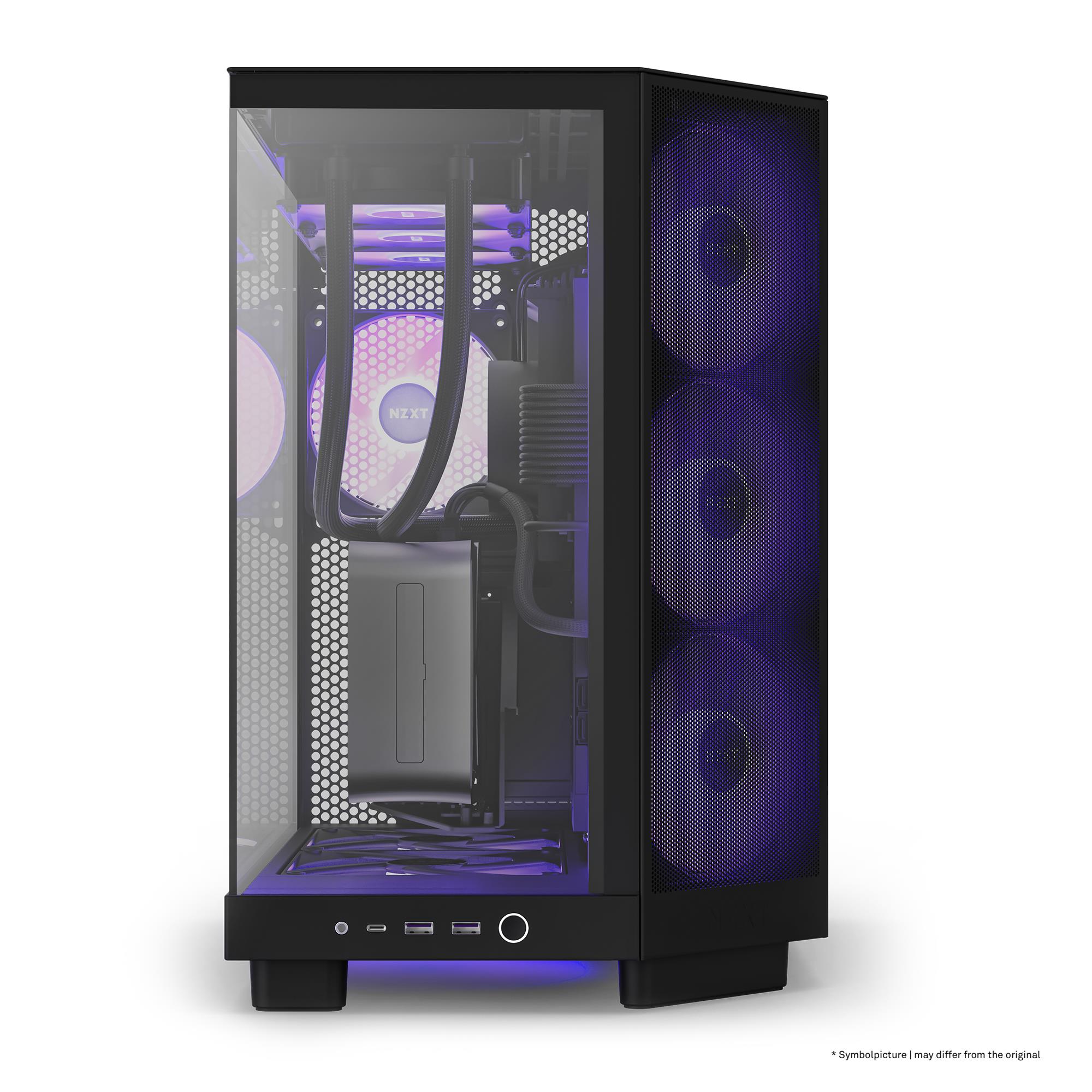 Case NZXT H6 Flow RGB MidiTower Case product features Transparent panel Not included ATX MicroATX MiniITX Colour Black CC-H61FB-R1 - Image 10