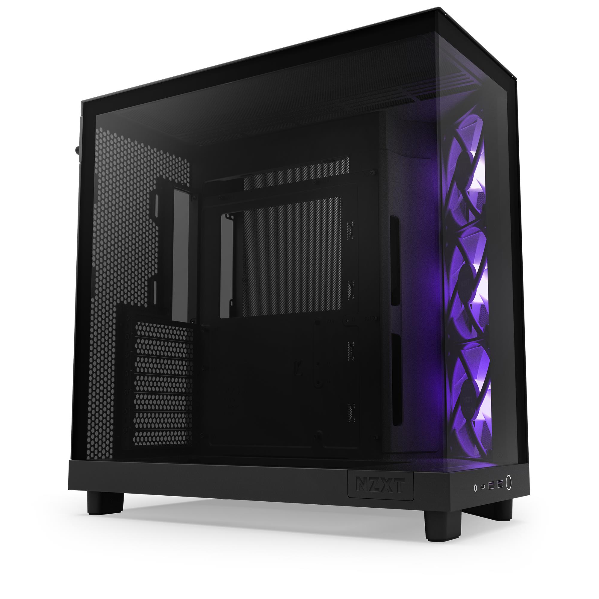 Case NZXT H6 Flow RGB MidiTower Case product features Transparent panel Not included ATX MicroATX MiniITX Colour Black CC-H61FB-R1 - Image 24