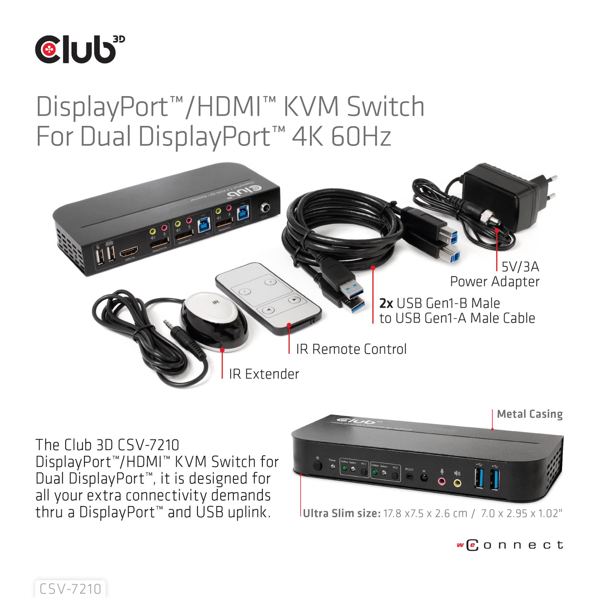 VIDEO SWITCH KVM DP/HDMI/CSV-7210 CLUB3D - Image 10