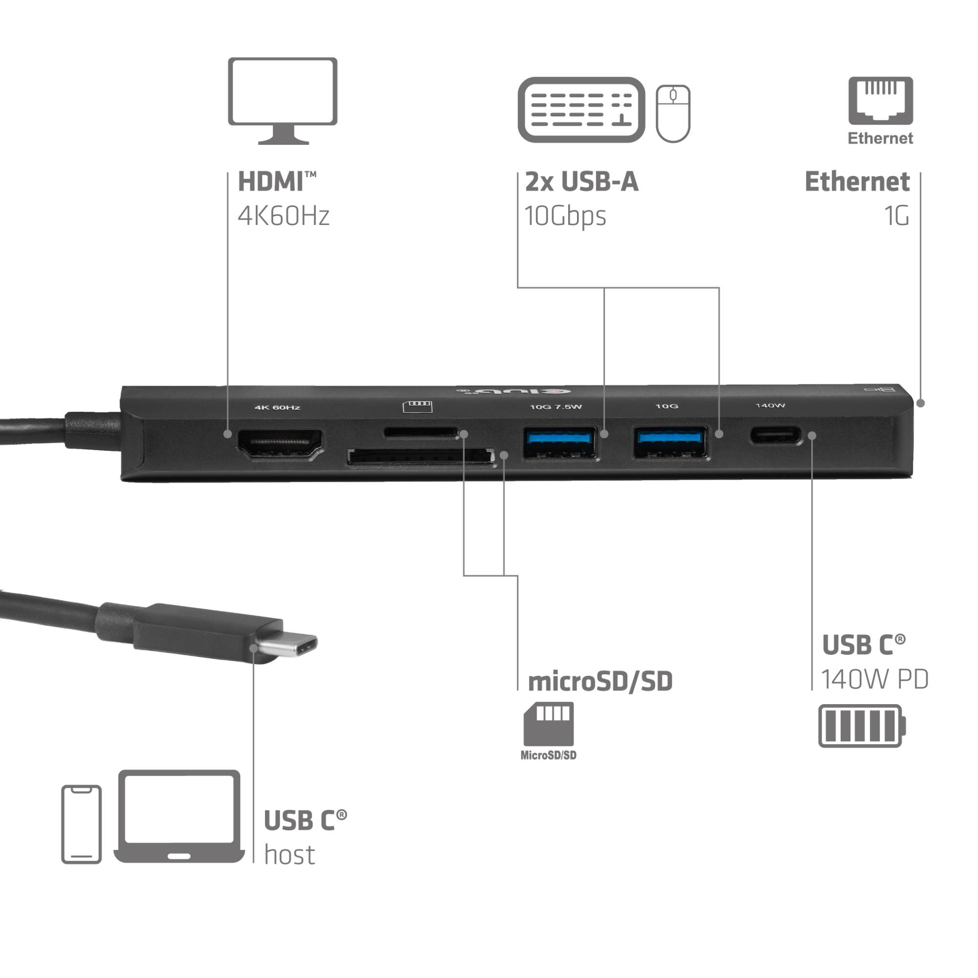 I/O HUB 7IN1 USB-C HDMI/140W CSV-2555 CLUB3D - Image 10