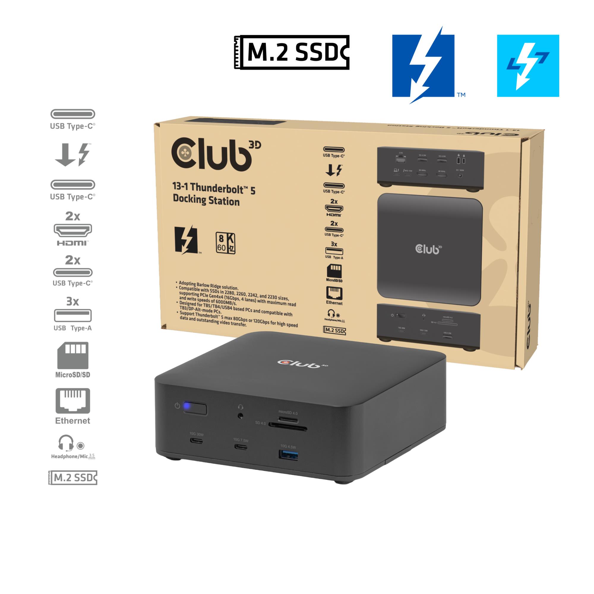 NB ACC DOCKING STATION 13-IN-1/THUNDERBOLT CSV-2562 CLUB3D - Image 17