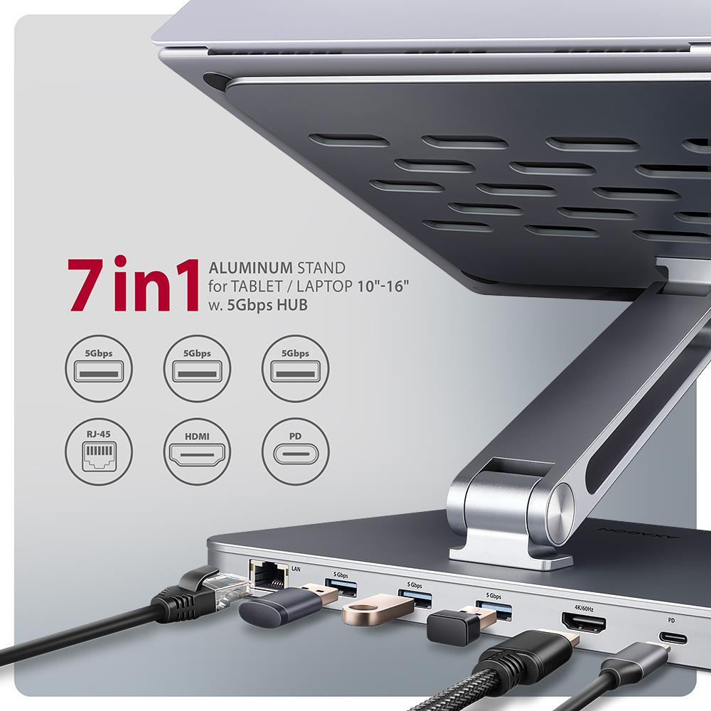 NB ACC STAND 10-16" + I/O HUB/7IN1 HMC-STND AXAGON - Image 8
