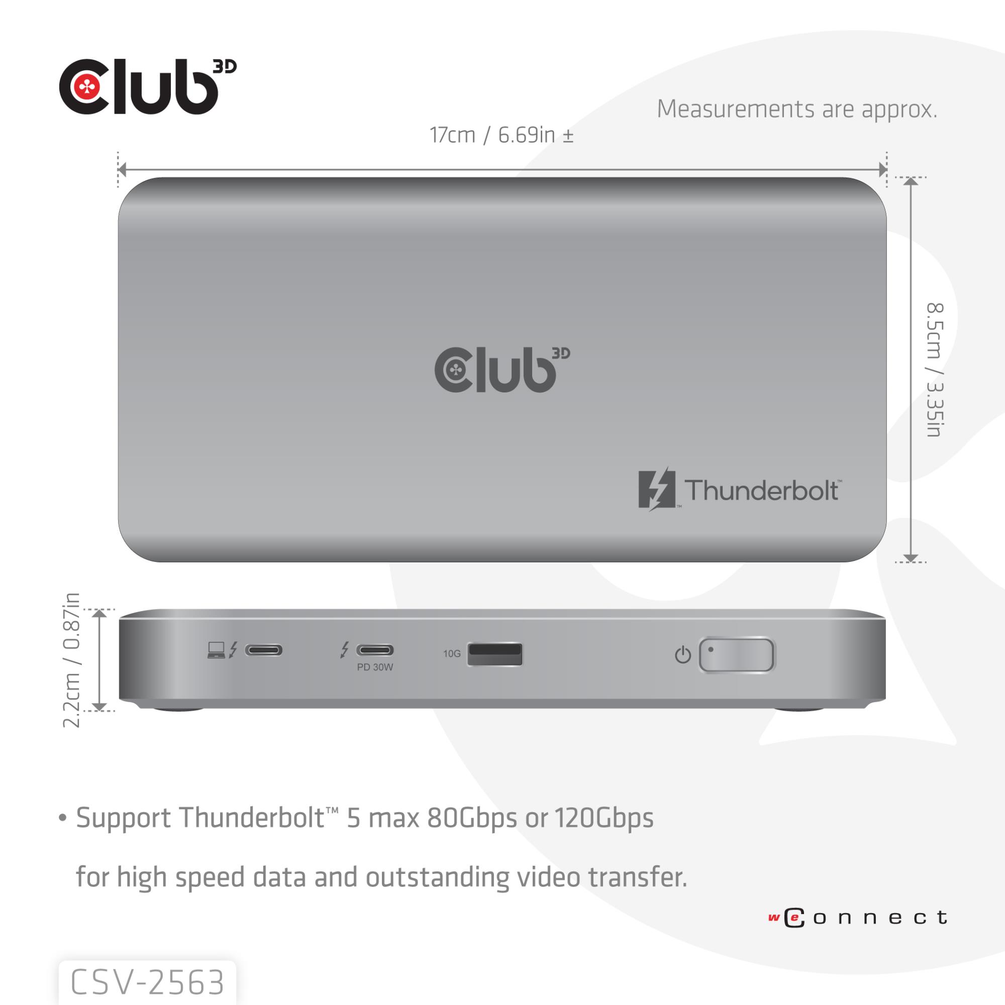 I/O HUB THUNDERBOLT 5IN1/180W CSV-2563 CLUB3D - Image 9