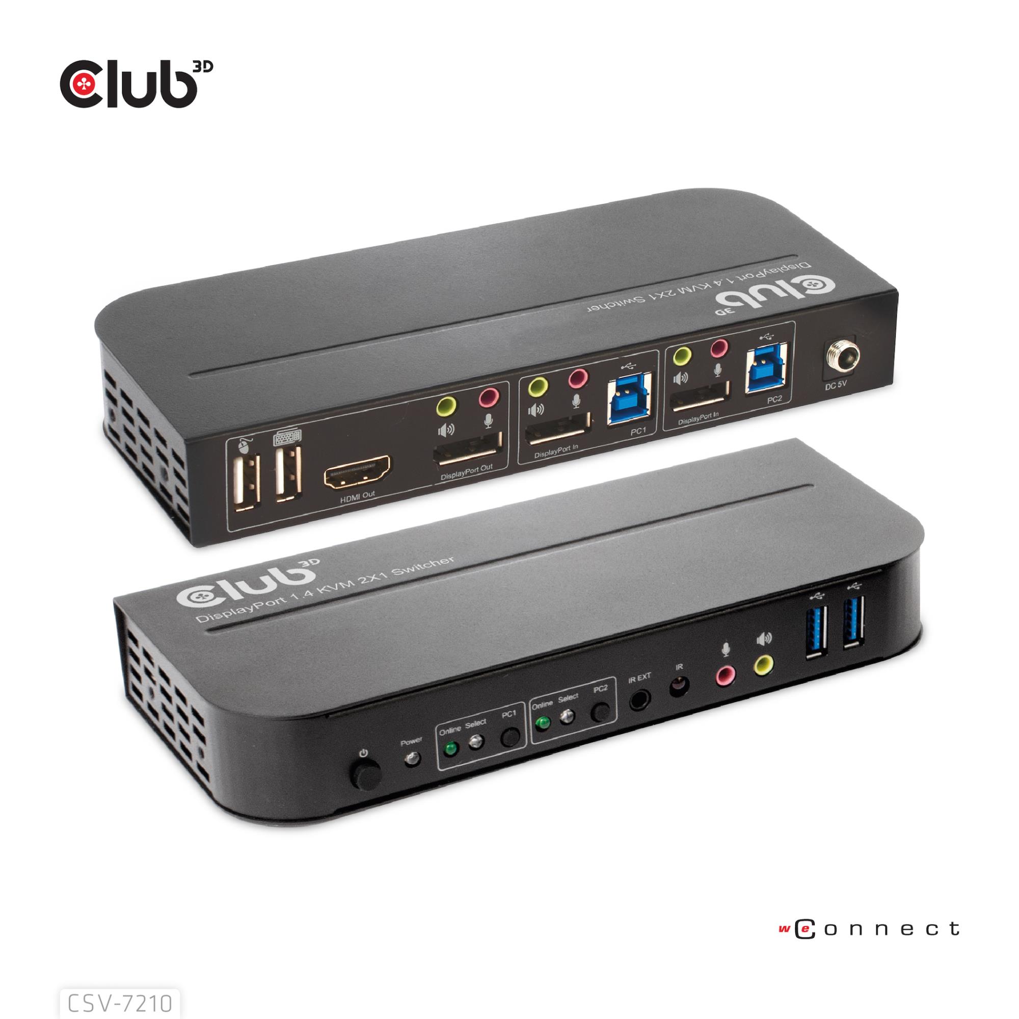 VIDEO SWITCH KVM DP/HDMI/CSV-7210 CLUB3D - Image 2