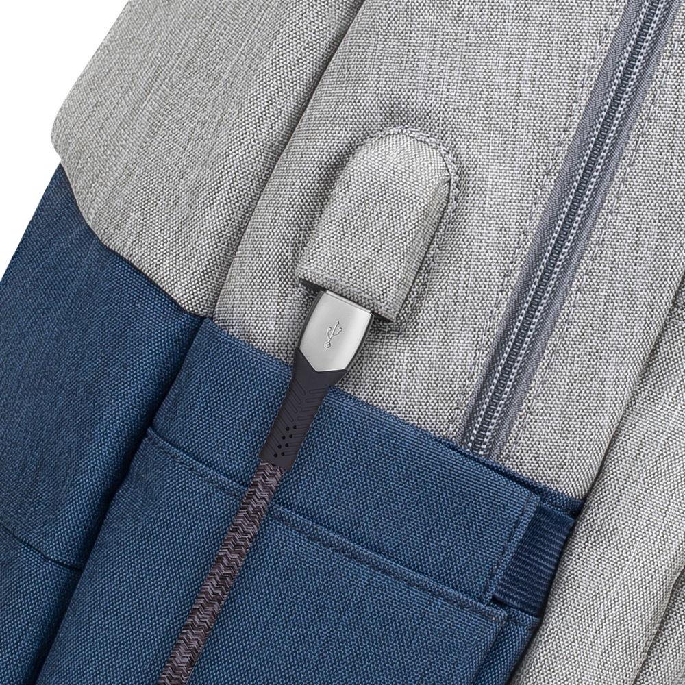 NB BACKPACK ANTI-THEFT 17.3"/7567 GREY/DARK BLUE RIVACASE - Image 32