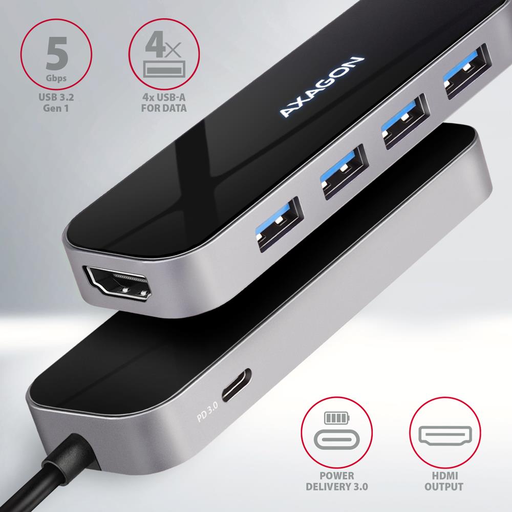 I/O HUB USB-C 6IN1/0.2M HMC-6H4A AXAGON - Image 8