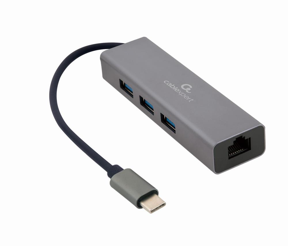 I/O ADAPTER USB-C TO LAN RJ45/USB HUB A-CMU3-LAN-01 GEMBIRD - Image 3