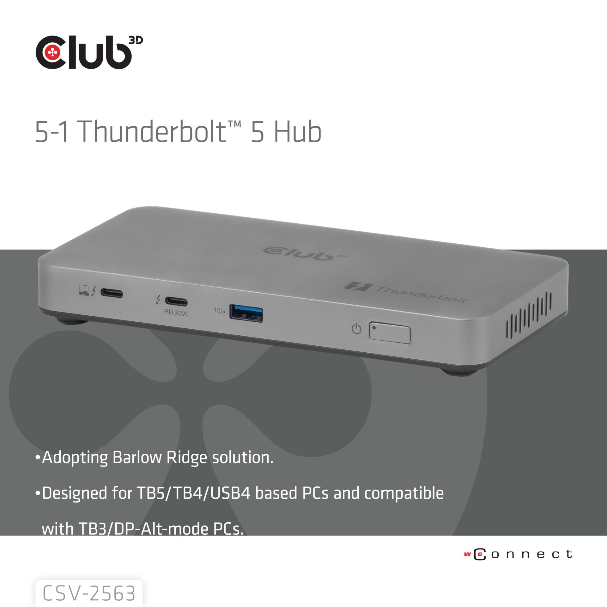 I/O HUB THUNDERBOLT 5IN1/180W CSV-2563 CLUB3D - Image 7
