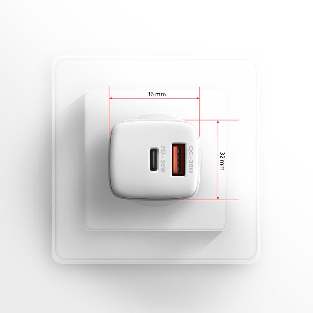 MOBILE CHARGER WALL USB 30W/2PORT WHITE ACU-PQ30W AXAGON - Image 11