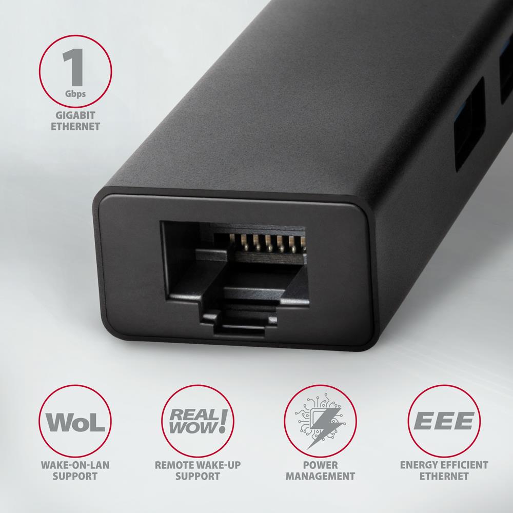 I/O HUB USB-C 4PORT GLAN/0.2M HMC-GL3A AXAGON - Image 8