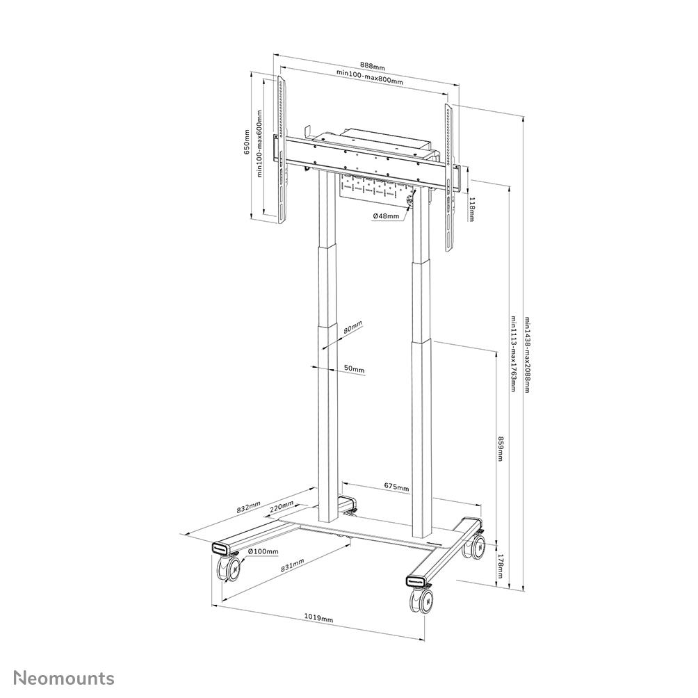 TV SET ACC FLOOR STAND 37-100"/FL55-875WH1 NEOMOUNTS - Image 22