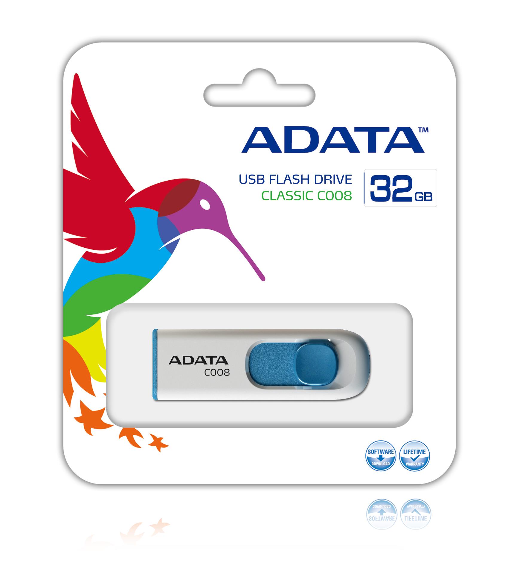 MEMORY DRIVE FLASH USB2 32GB/WH/BLUE AC008-32G-RWE A-DATA - Image 5