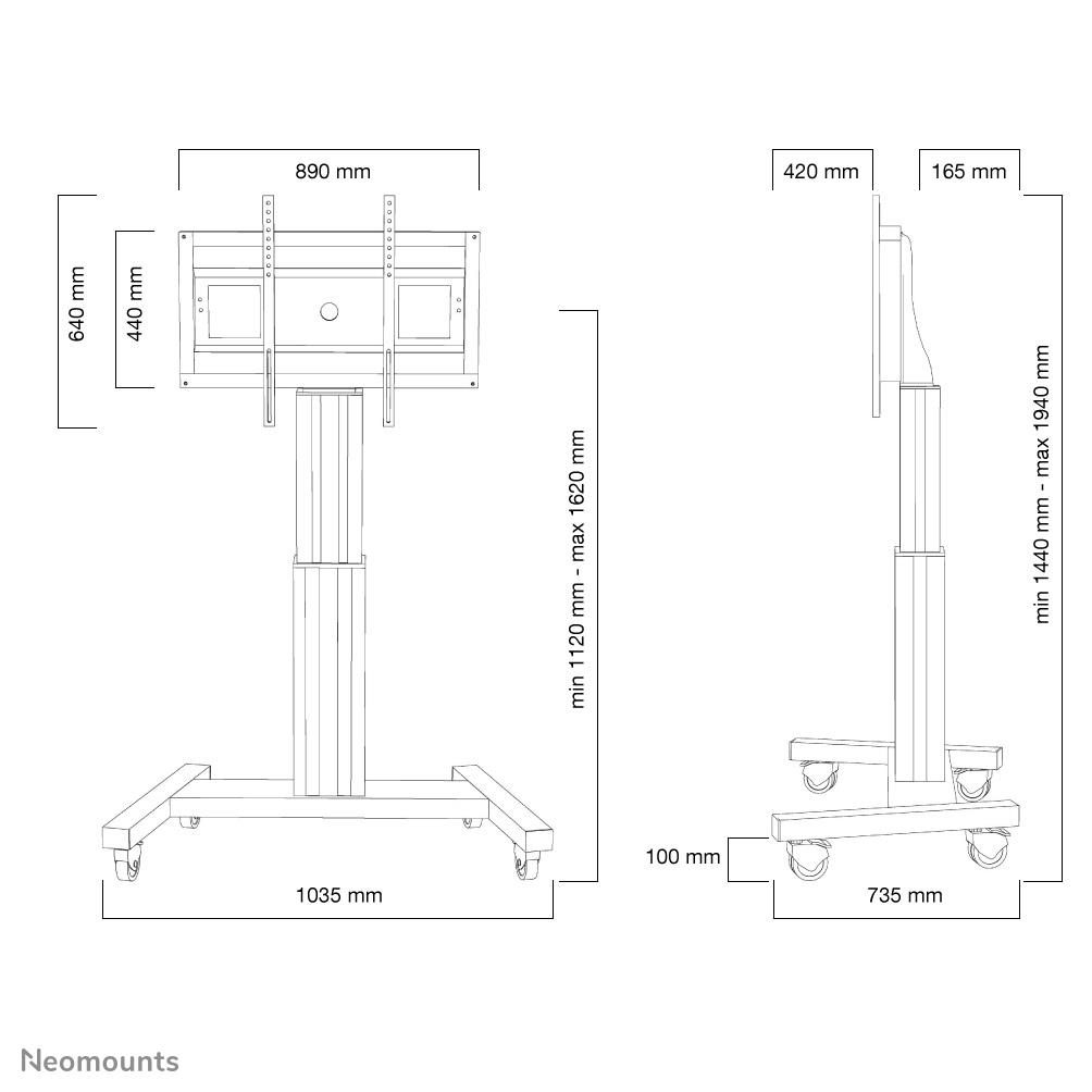 TV SET ACC FLOOR STAND 42-100"/PLASMA-M2500SILVER NEOMOUNTS - Image 7