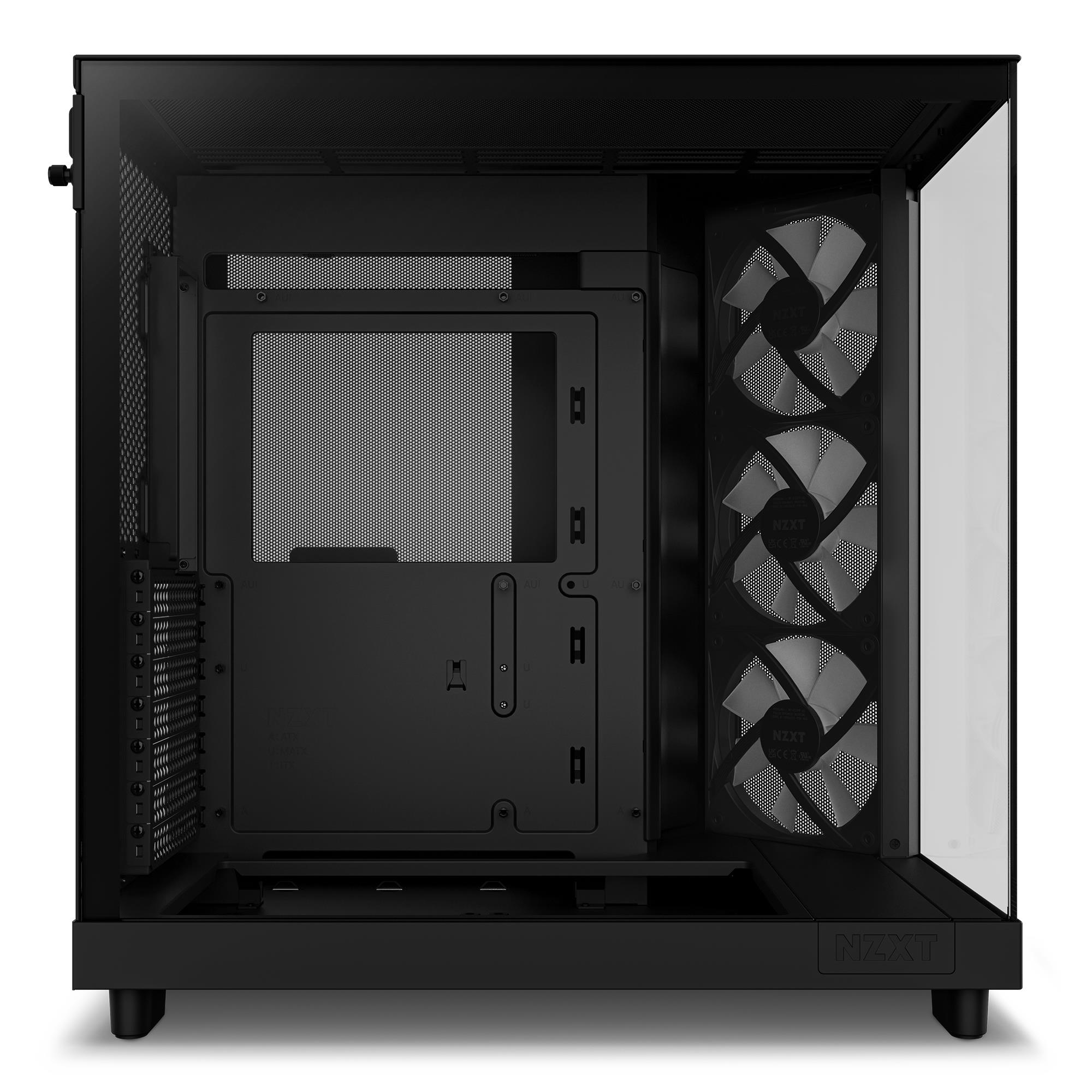 Case NZXT H6 Flow RGB MidiTower Case product features Transparent panel Not included ATX MicroATX MiniITX Colour Black CC-H61FB-R1 - Image 19