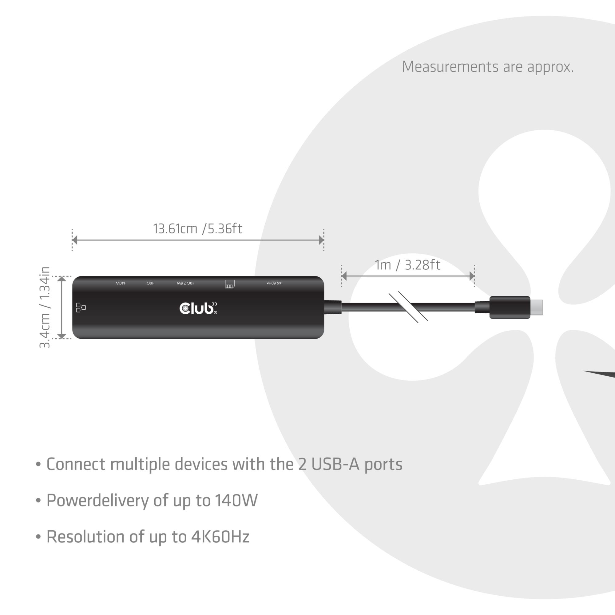I/O HUB 7IN1 USB-C HDMI/140W CSV-2555 CLUB3D - Image 7