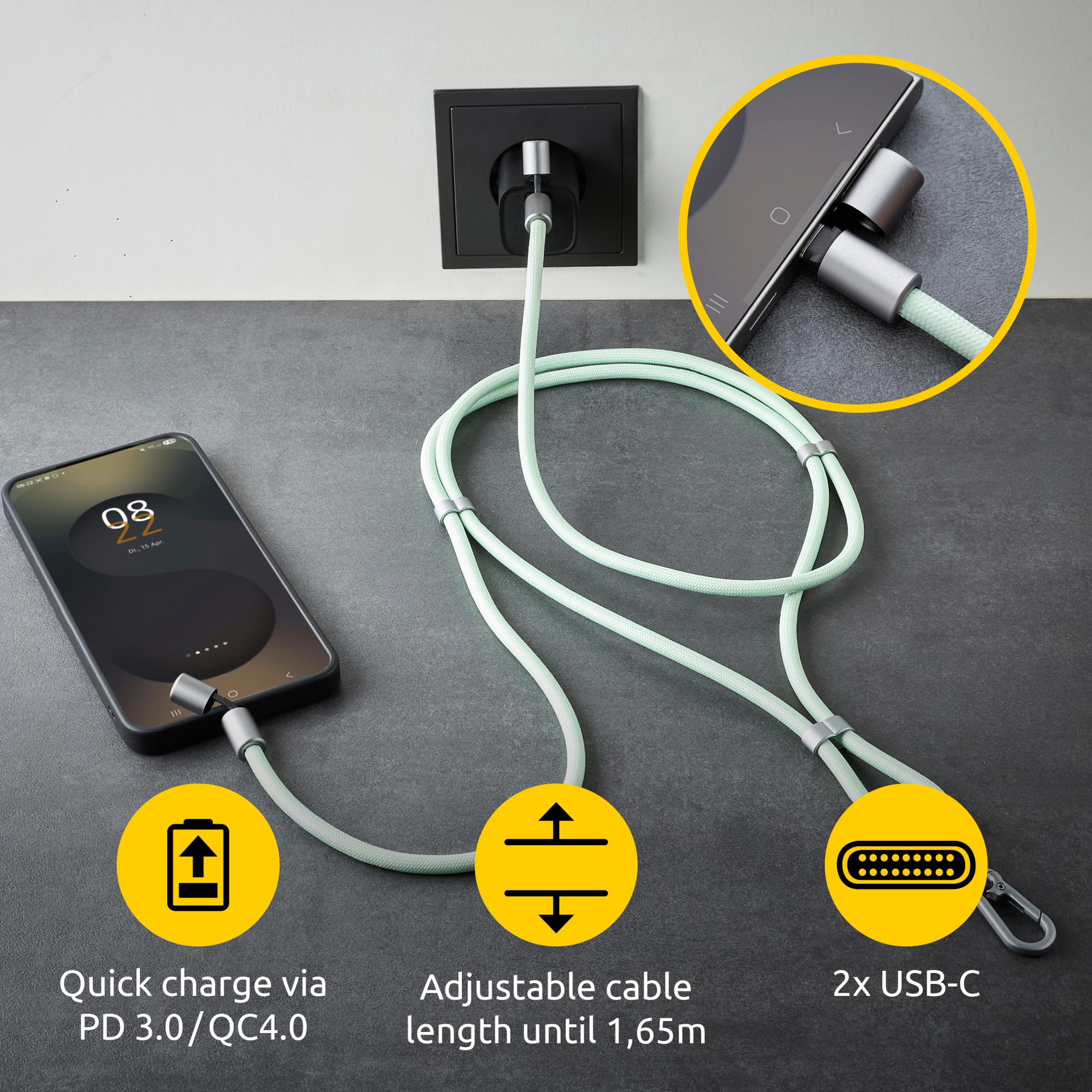 CABLE USB-C TO USB-C 1.65M/LANYARD GREEN 7991007 INTENSO - Image 39