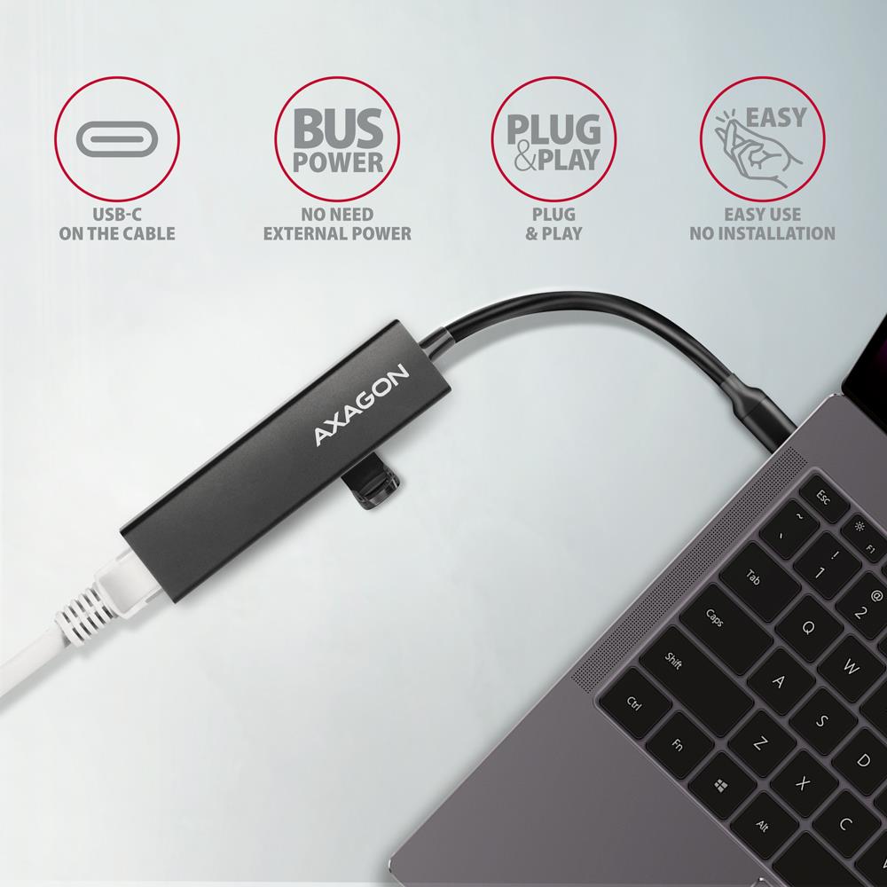 I/O HUB USB-C 4PORT GLAN/0.2M HMC-GL3A AXAGON - Image 9