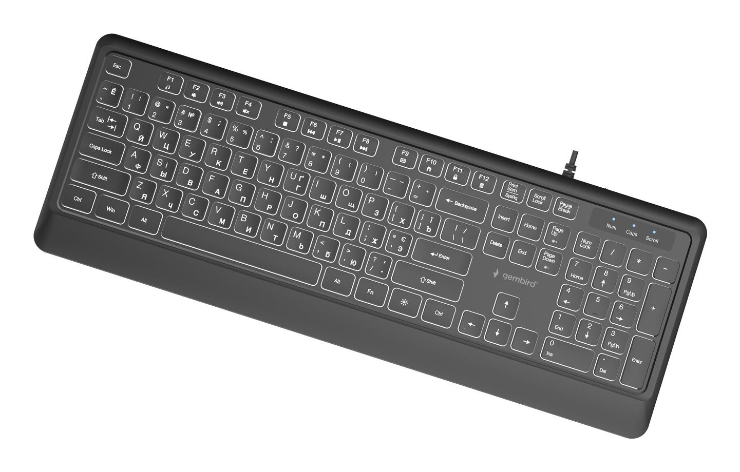 KEYBOARD MULTIMEDIA USB CYRILL/BLACK KB-UML-04-CYRL GEMBIRD - Image 2