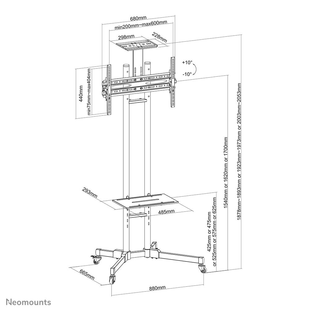 TV SET ACC FLOOR STAND BLACK/32-55" PLASMA-M1700E NEOMOUNTS - Image 19