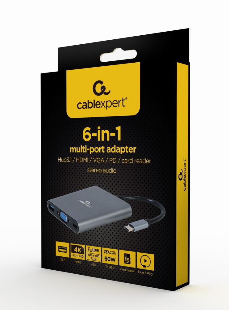 I/O ADAPTER USB-C TO HDMI/USB3/6IN1 A-CM-COMBO6-01 GEMBIRD - Image 7