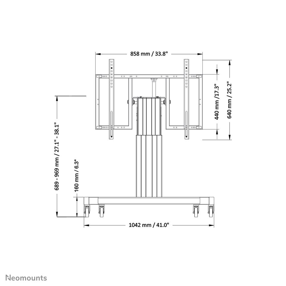 TV SET ACC FLOOR STAND 42-100"/PLASMA-M2550TSILVER NEOMOUNTS - Image 5