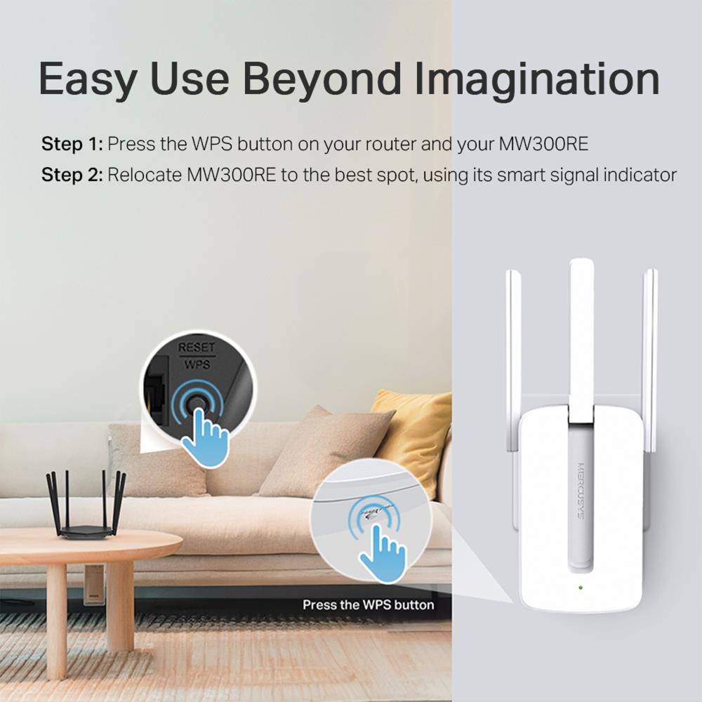 WRL RANGE EXTENDER 300MBPS/MW300RE MERCUSYS - Image 10