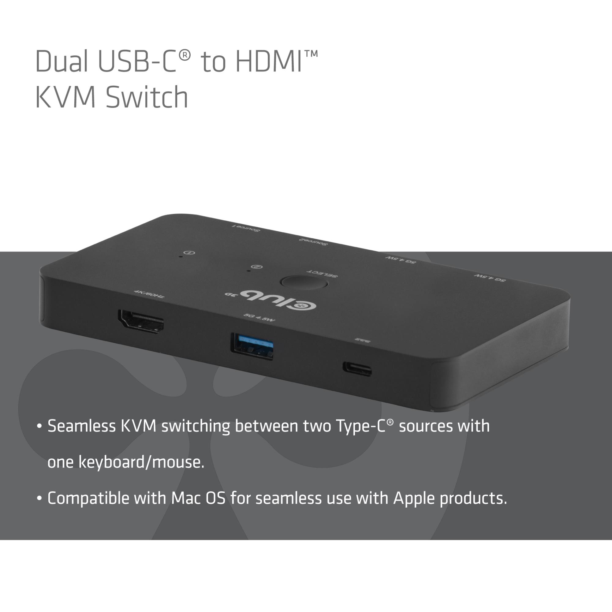 VIDEO SWITCH KVM USB-C TO HDMI/DUAL CSV-2512 CLUB3D - Image 8