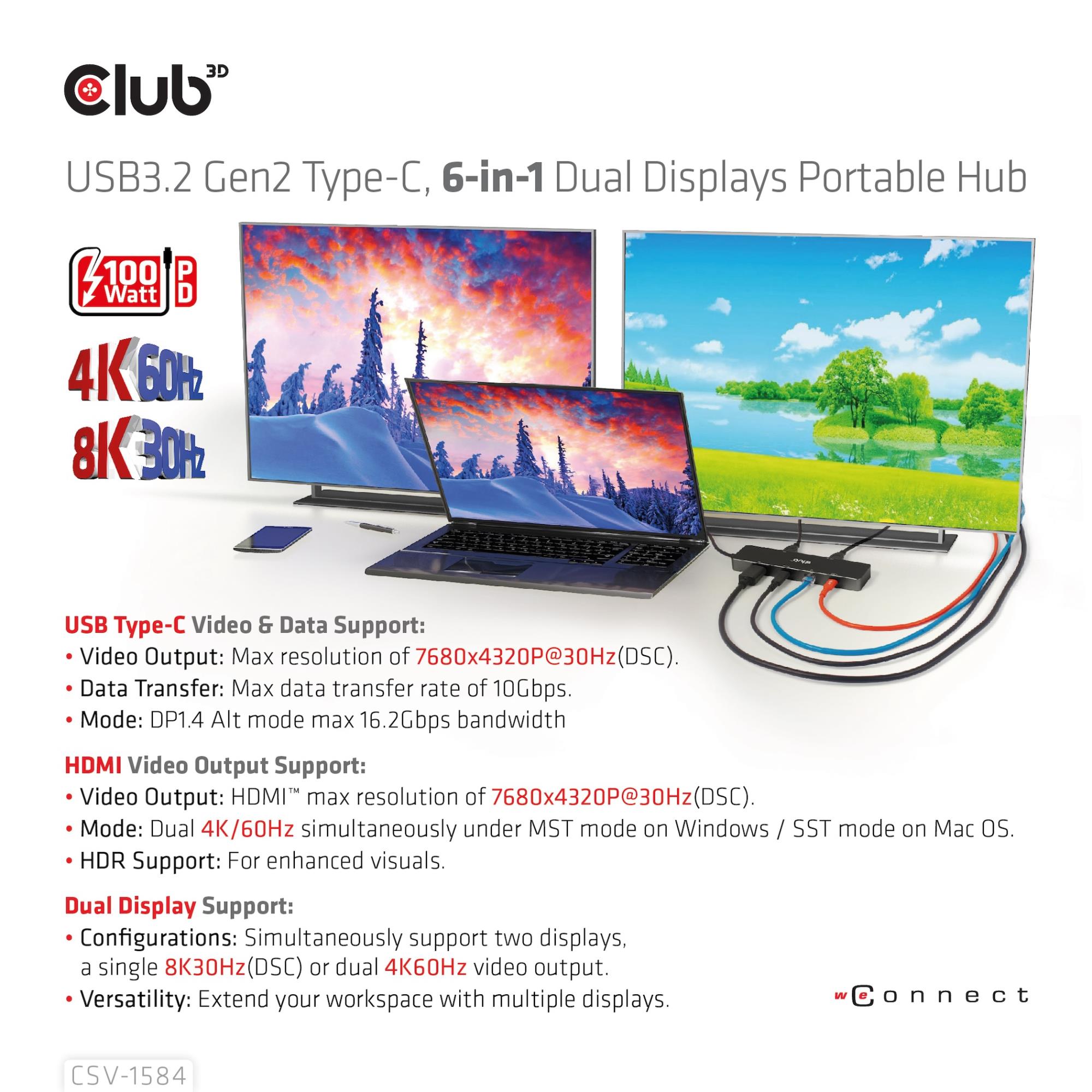 NB ACC DOCKING STATION 6IN1/USB-C 100W CSV-1584 CLUB3D - Image 35