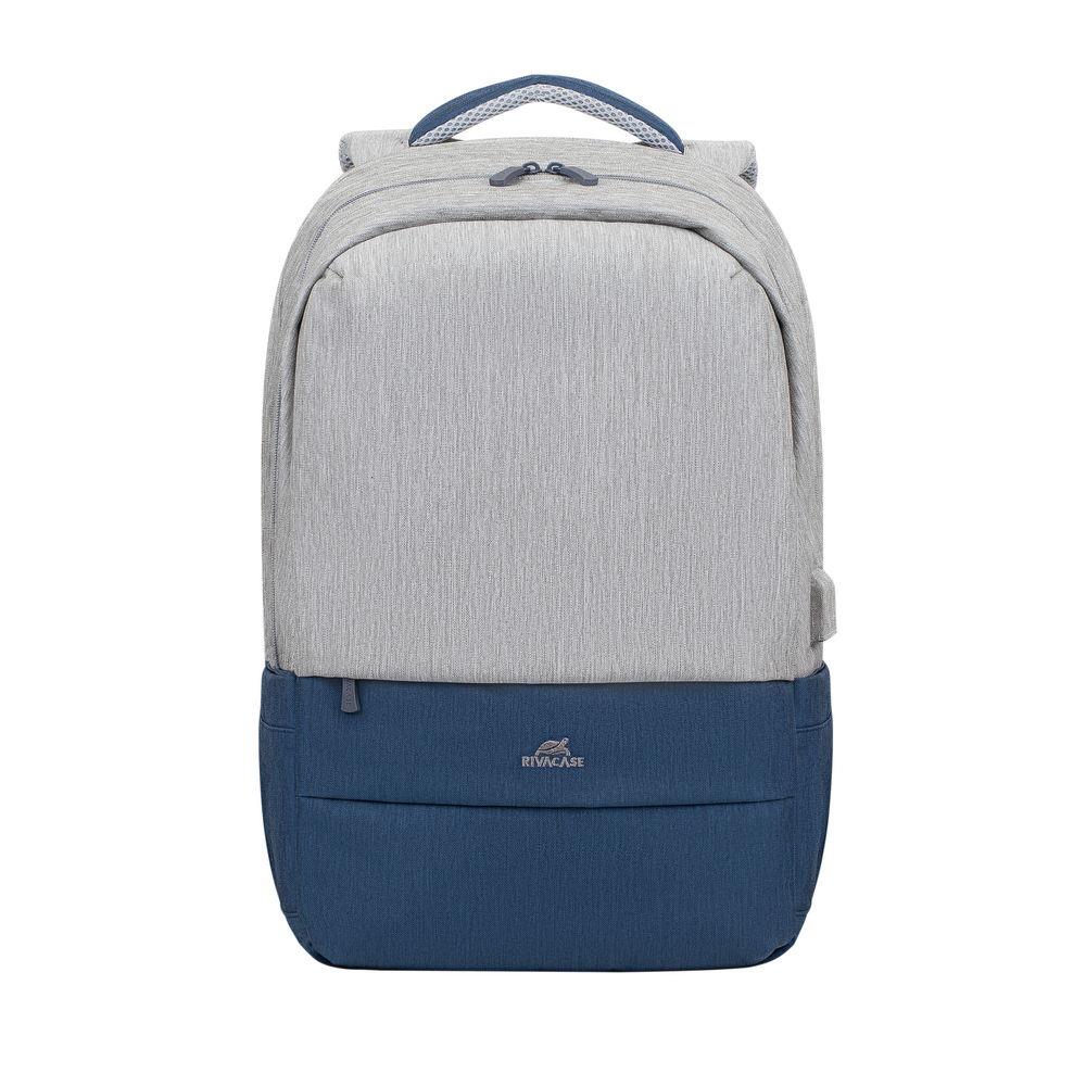 NB BACKPACK ANTI-THEFT 17.3"/7567 GREY/DARK BLUE RIVACASE - Image 7