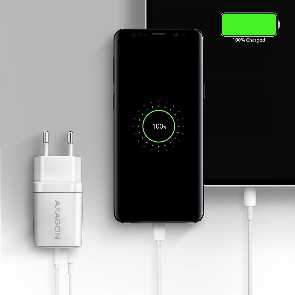 MOBILE CHARGER WALL USB 30W/2PORT WHITE ACU-PQ30W AXAGON - Image 9